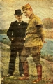 Επιχρωματισμένη φωτογραφία του βασιλιά Κωνσταντίνου και του Ελευθερίου Βενιζέλου λίγο πριν από τη σύναψη της συνθήκης του Βουκουρεστίου.
